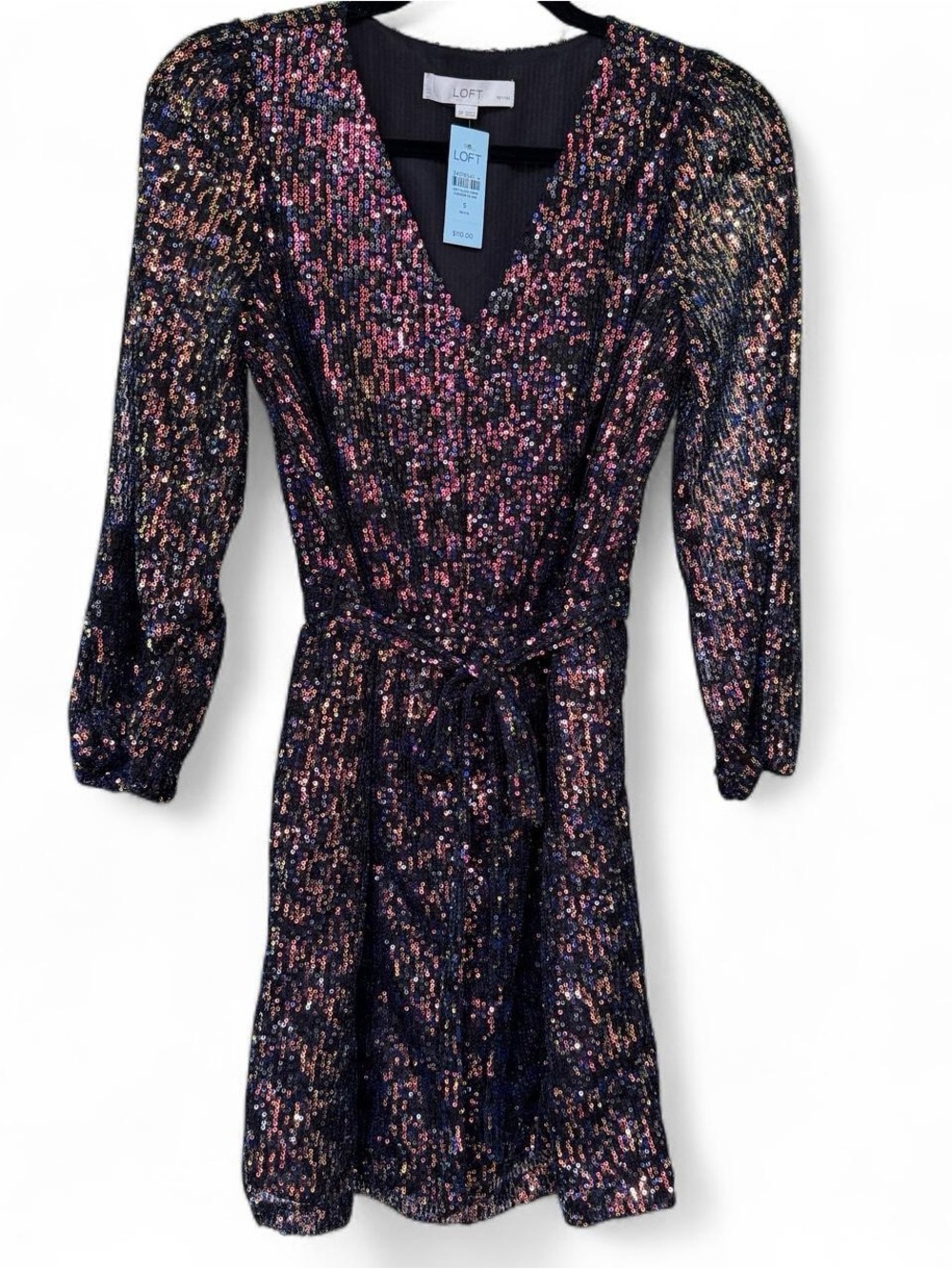 LOFT Sequin Wrap Mini Dress | Rainbow Multicolor | NWT $110 | Size SP ✨